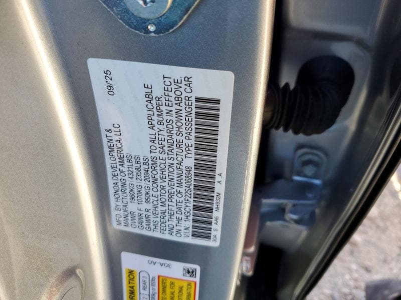 2025 HONDA ACCORD LX 12