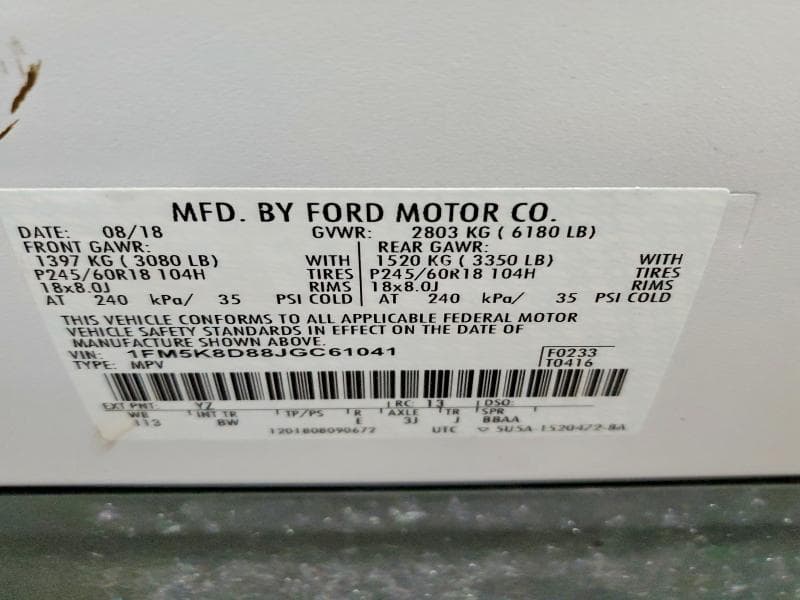 2018 FORD EXPLORER XLT 14
