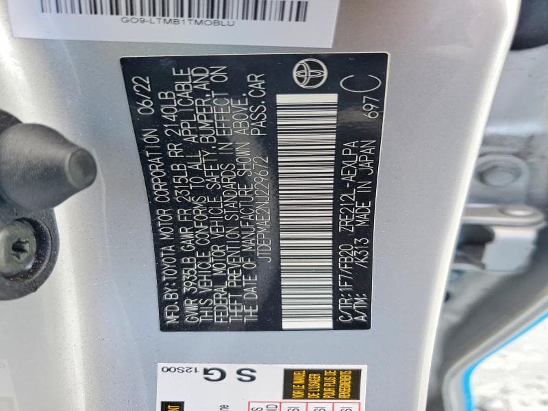 2022 TOYOTA COROLLA LE 13