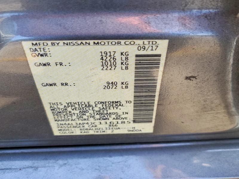 2018 NISSAN ALTIMA 2.5 SR 12