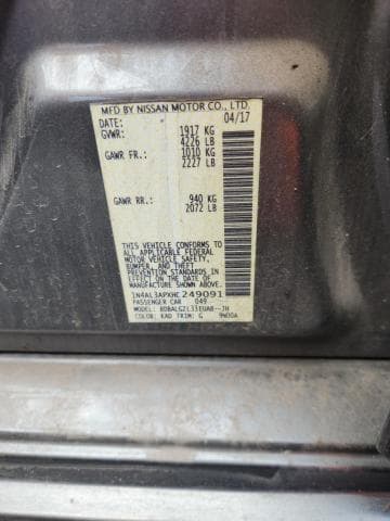 2017 NISSAN ALTIMA 2.5 S 12