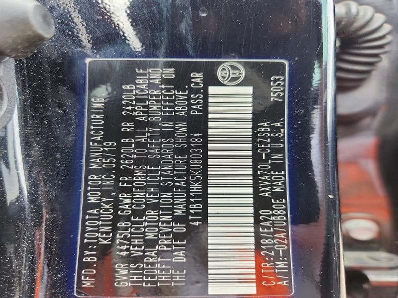 2019 TOYOTA CAMRY SE 12