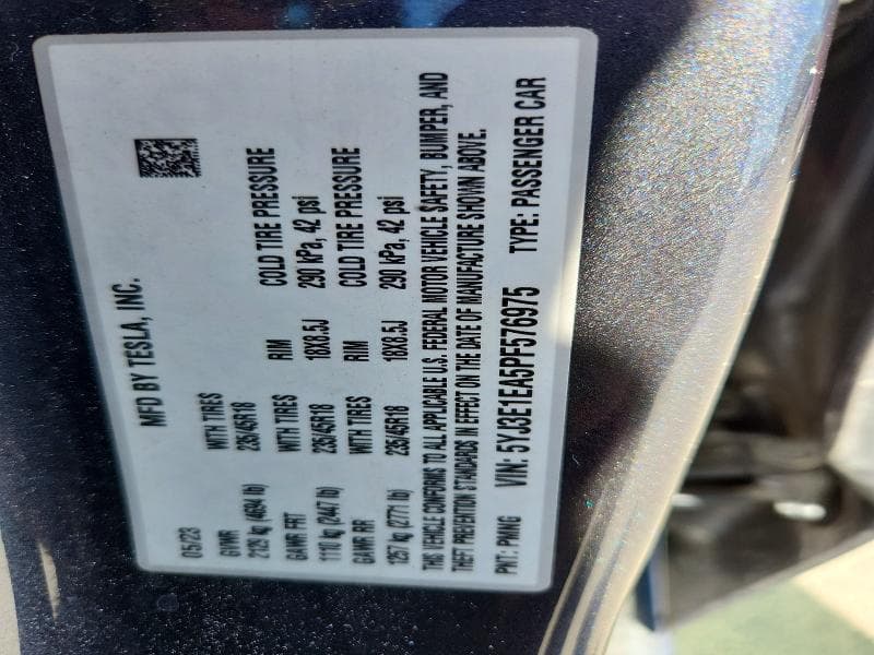 2023 TESLA MODEL 3 12