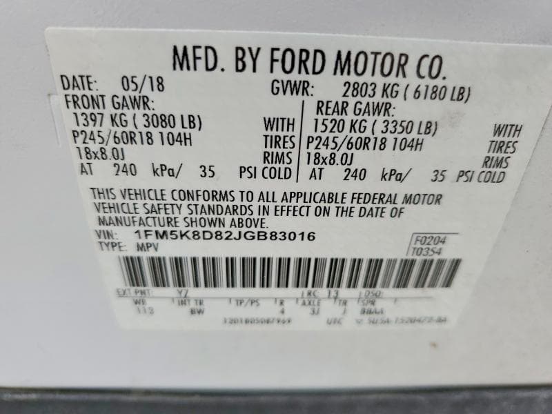 2018 FORD EXPLORER XLT 12
