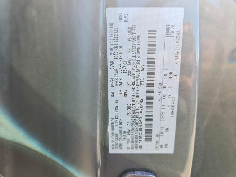 2024 FORD ESCAPE ST LINE SELECT 13