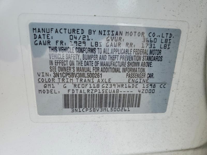 2021 NISSAN KICKS S 12