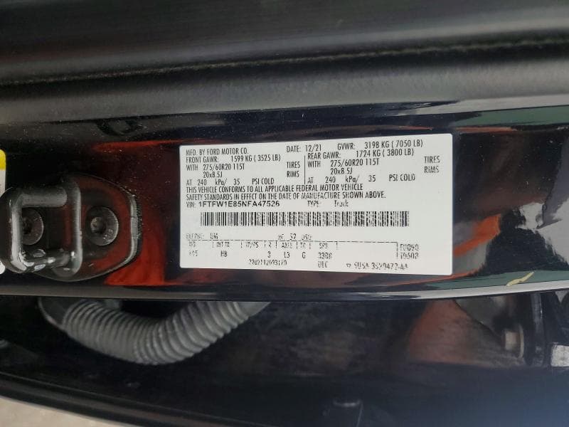 2022 FORD F150 SUPERCREW 12