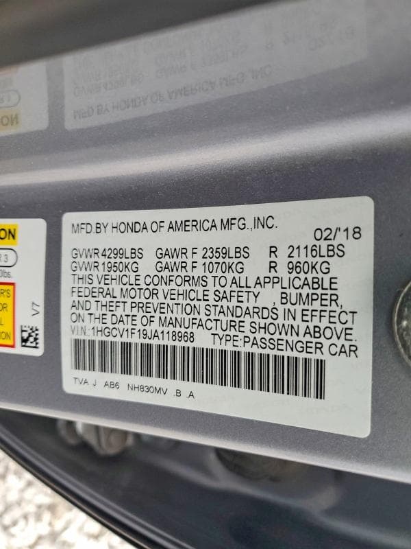 2018 HONDA ACCORD LX 12