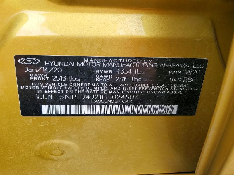 2020 HYUNDAI ELENTRA 12