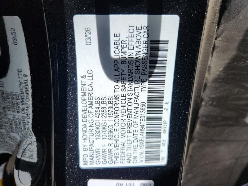 2026 HONDA CIVIC SPORT TOURING 12