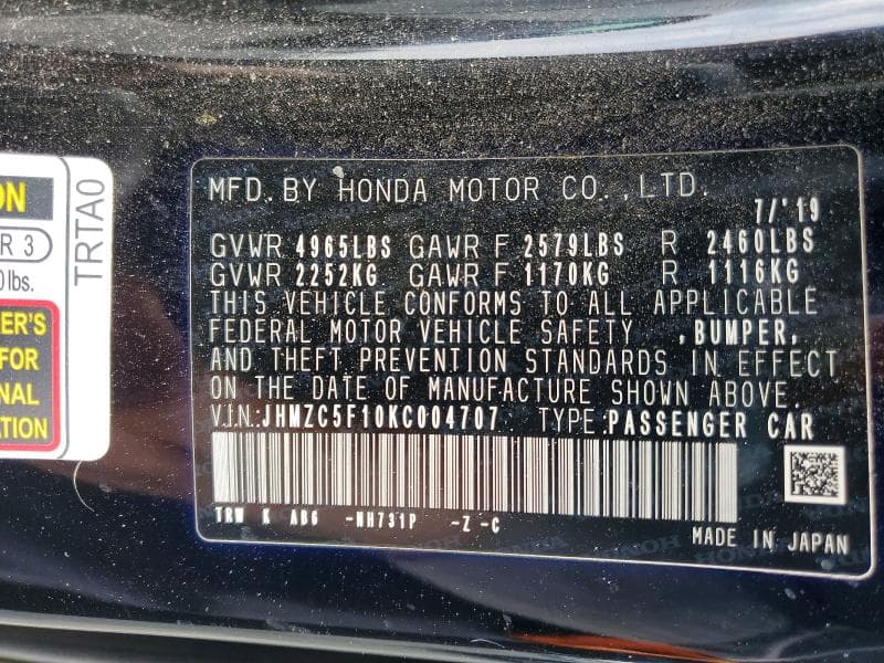 2019 HONDA CLARITY 13