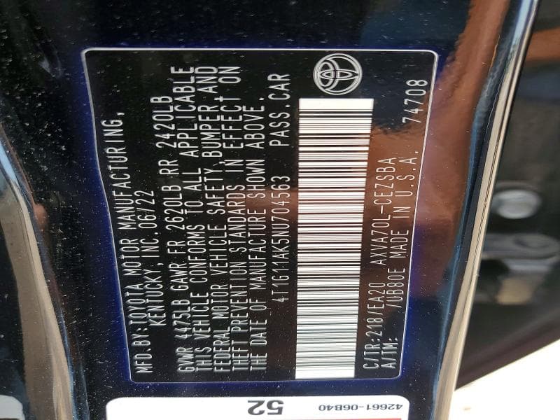 2022 TOYOTA CAMRY SE 13