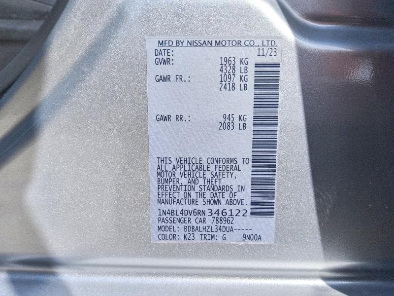 2024 NISSAN ALTIMA SV 12