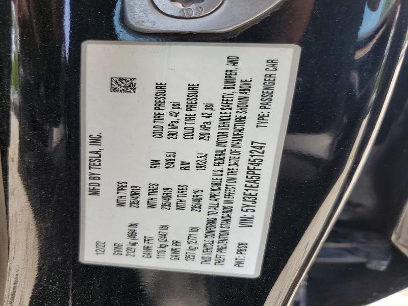 2023 TESLA MODEL 3 12