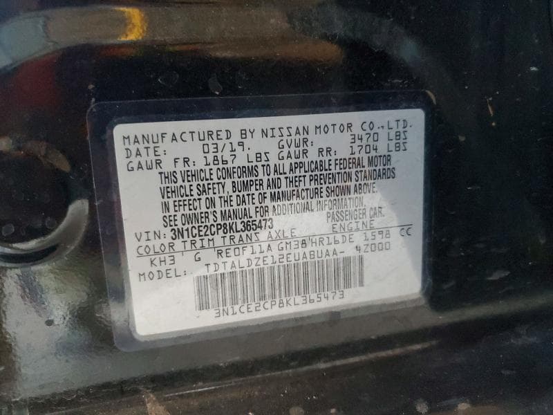 2019 NISSAN VERSA NOTE SV 12