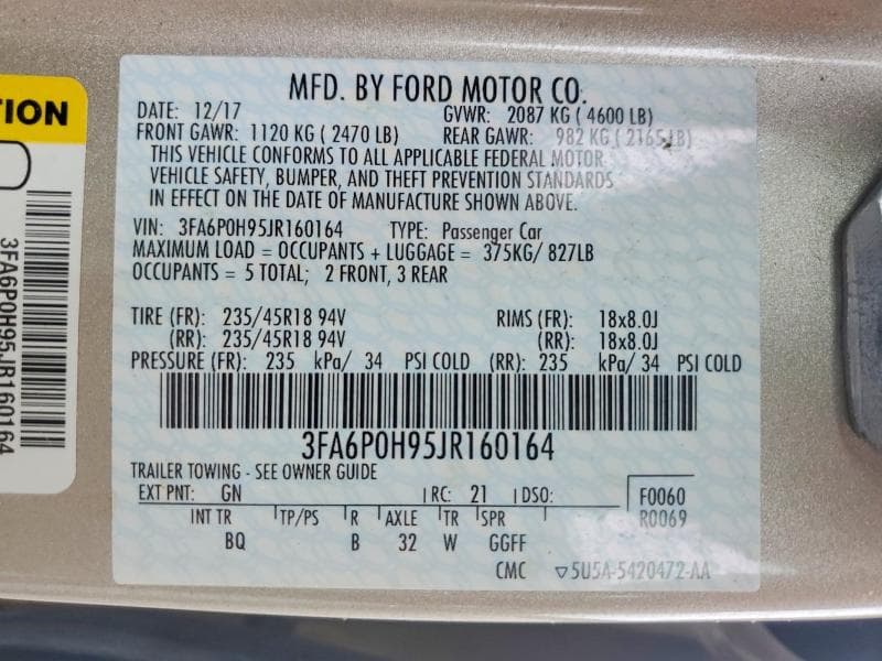 2018 FORD FUSION SE 12