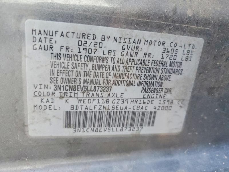 2020 NISSAN VERSA SV 12