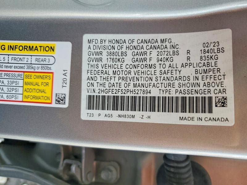 2023 HONDA CIVIC SPORT 12