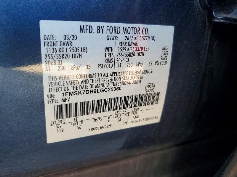 2020 FORD EXPLORER 12