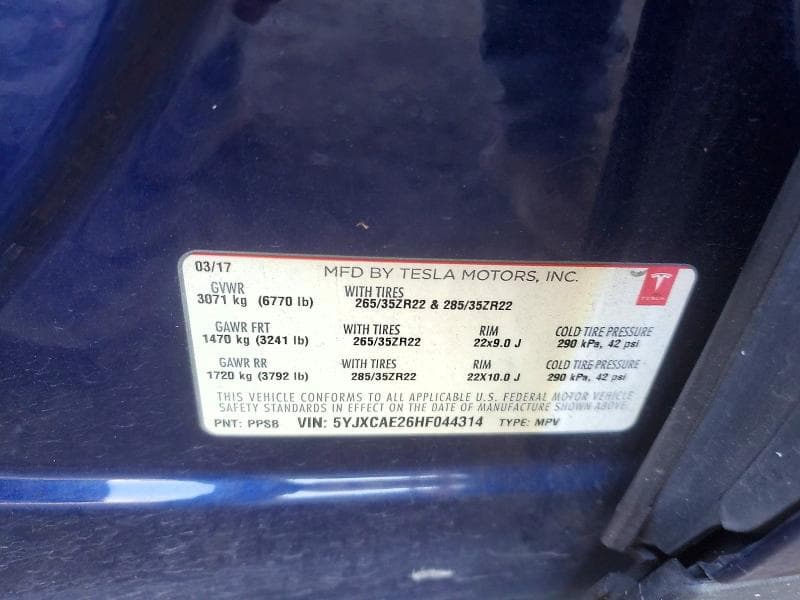 2017 TESLA MODEL X 12