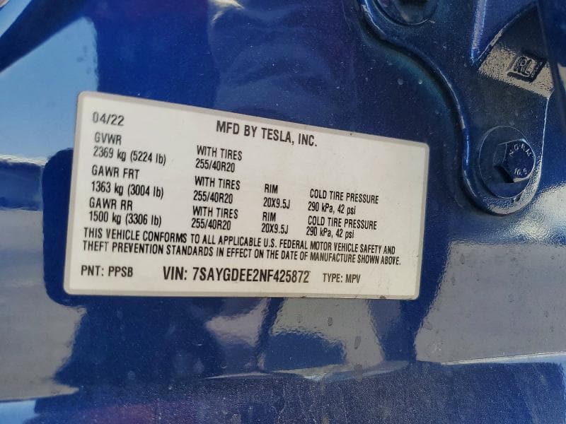 2022 TESLA MODEL Y 13