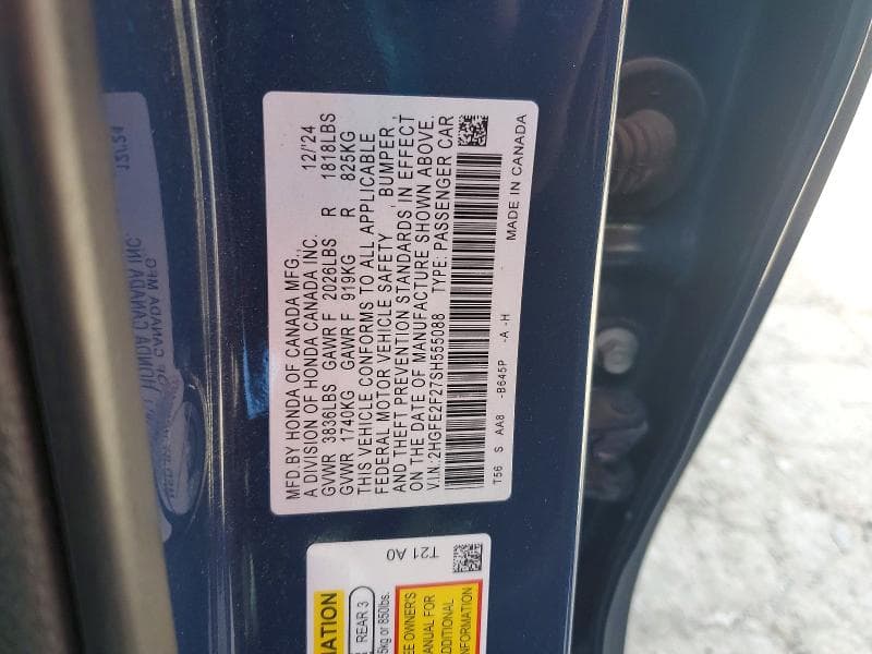 2025 HONDA CIVIC LX 12