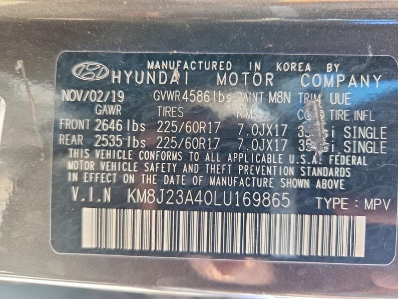 2020 HYUNDAI TUCSON SE 12