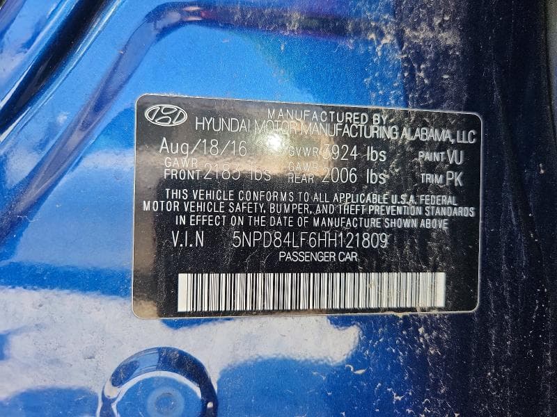 2017 HYUNDAI ELANTRA SE 12