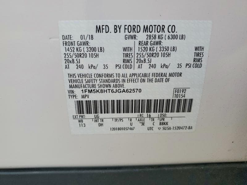 2018 FORD EXPLORER PLATINUM 13
