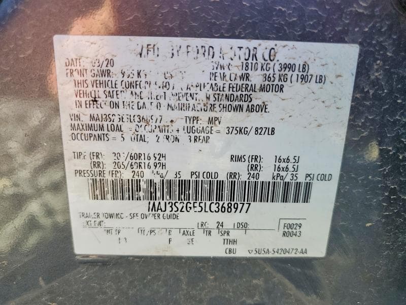 2020 FORD ECOSPORT SE 13