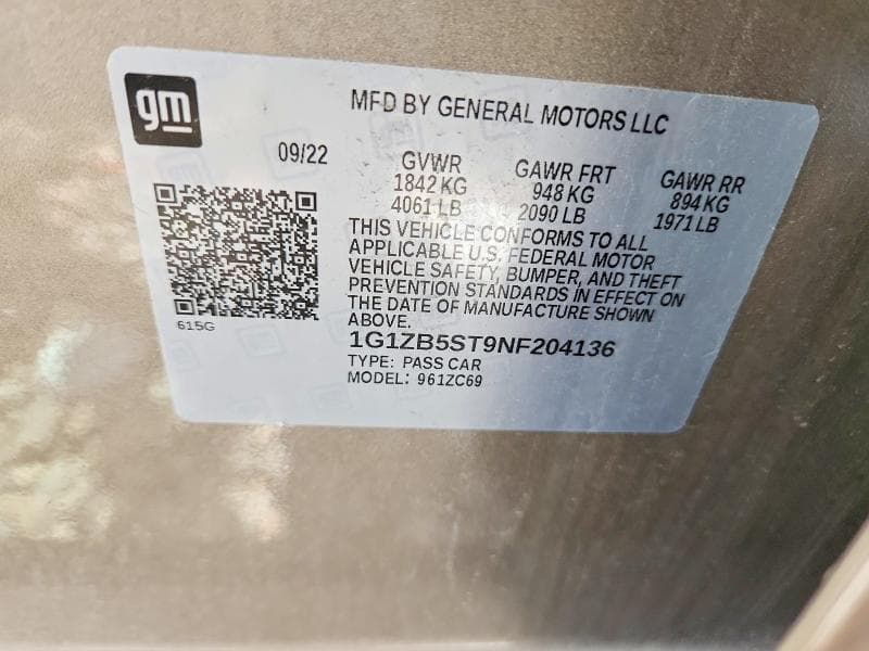 2022 CHEVROLET MALIBU LS 12