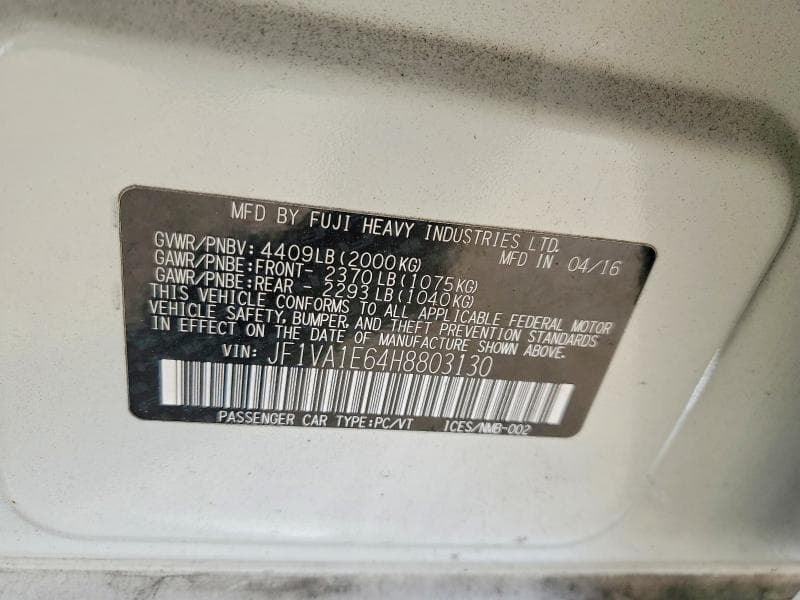 2017 SUBARU WRX PREMIUM 12