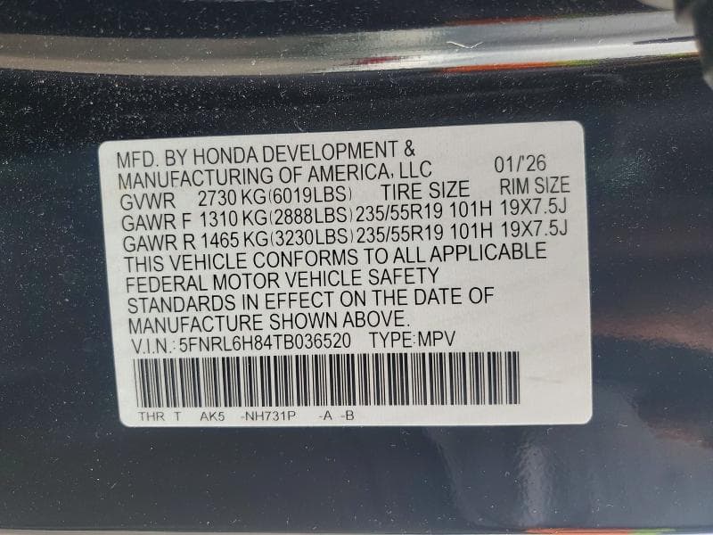 2026 HONDA ODYSSEY TOURING 13