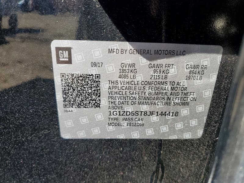 2018 CHEVROLET MALIBU LT 12