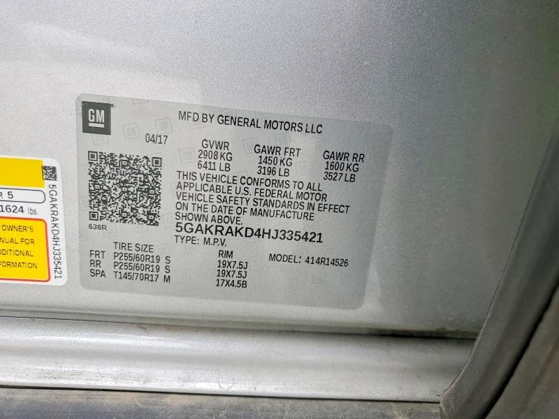 2017 BUICK ENCLAVE 13