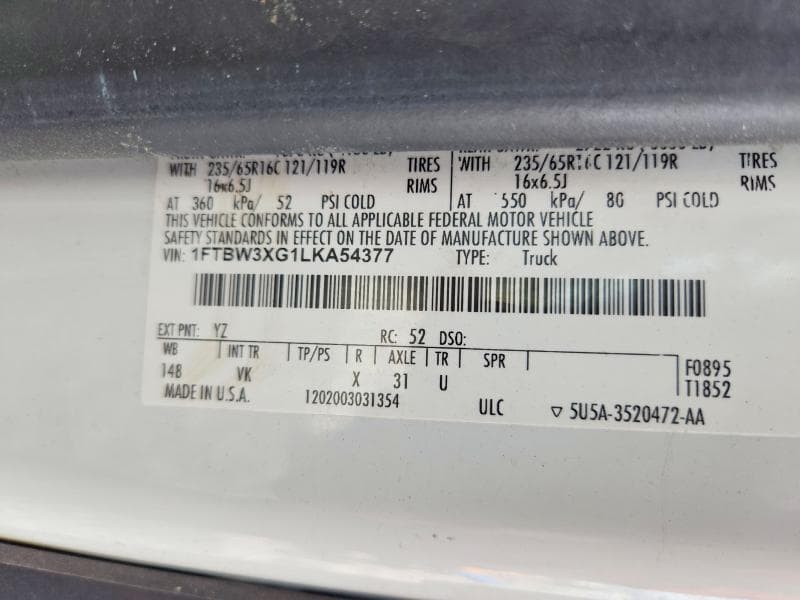 2020 FORD TRANSIT T-350 13