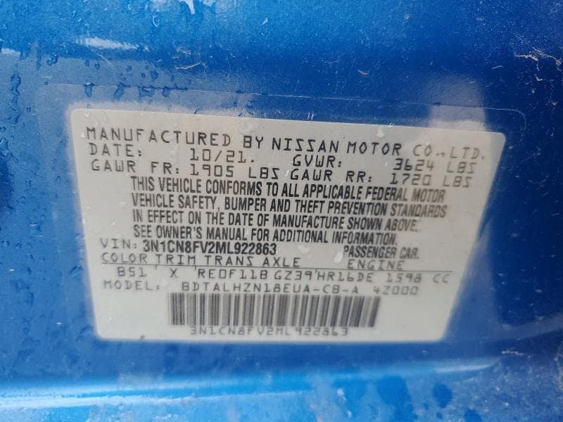 2021 NISSAN VERSA SR 12