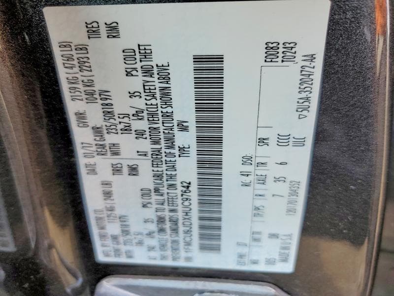 2017 FORD ESCAPE TITANIUM 12