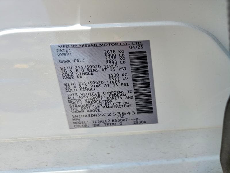 2025 NISSAN PATHFINDER PLATINUM 12