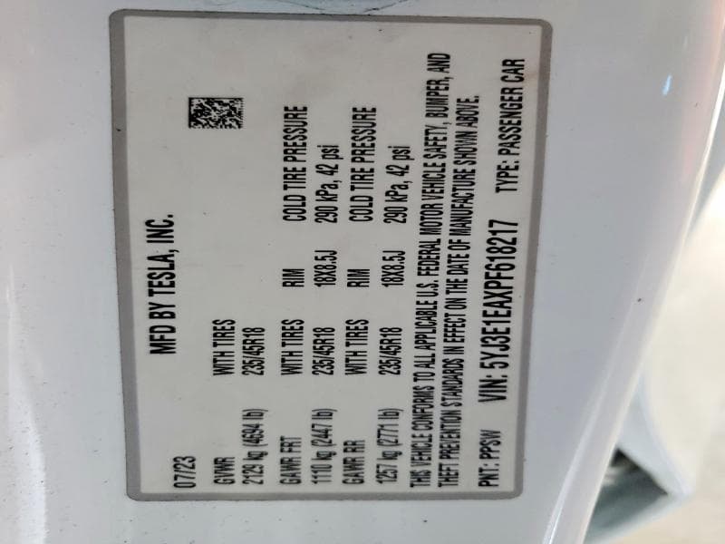 2023 TESLA MODEL 3 12