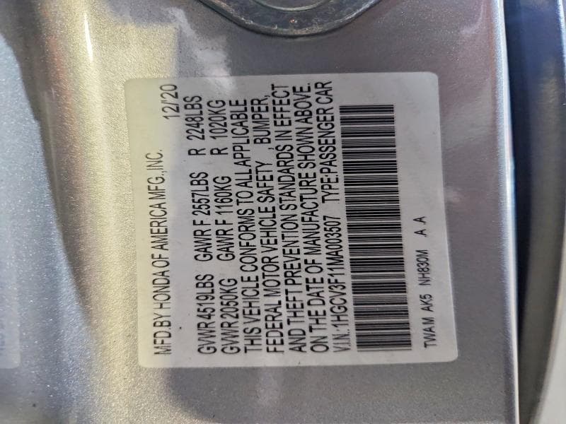 2021 HONDA ACCORD HYBRID 13