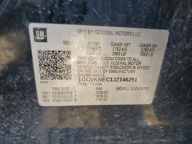 2018 CHEVROLET SILVERADO K1500 LT 12