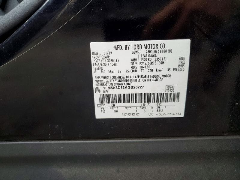 2019 FORD EXPLORER XLT 12