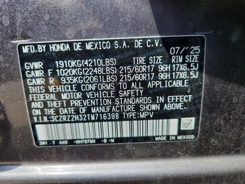 2026 HONDA HR-V LX 13