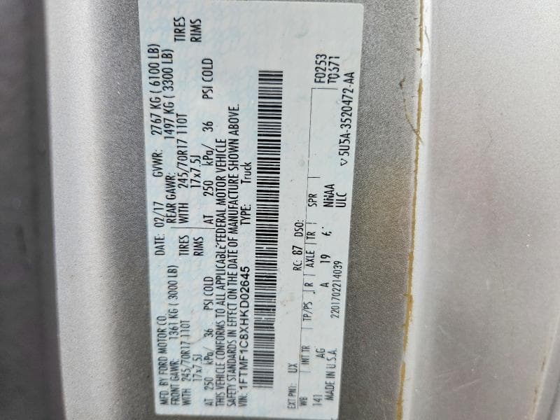 2017 FORD F150 12
