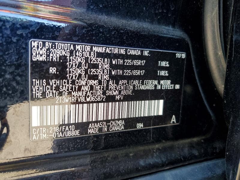 2020 TOYOTA RAV4 XLE 13