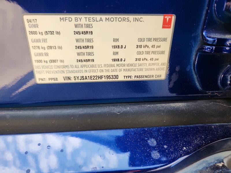 2017 TESLA MODEL S 12