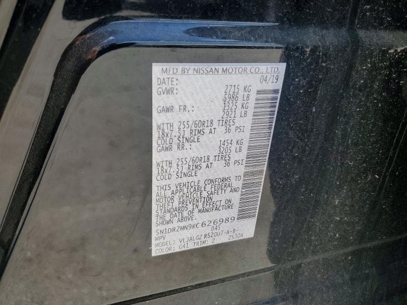 2019 NISSAN PATHFINDER SL 12