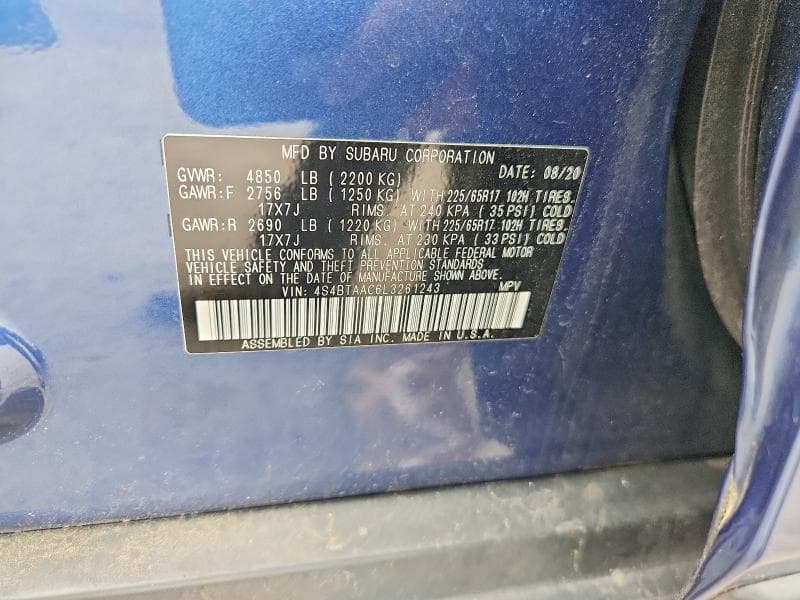 2020 SUBARU OUTBACK 13