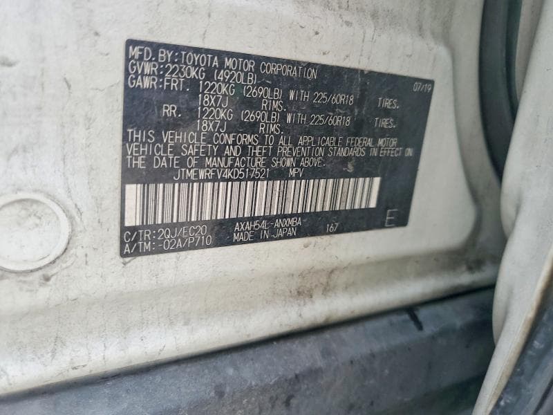 2019 TOYOTA RAV4 XSE 12
